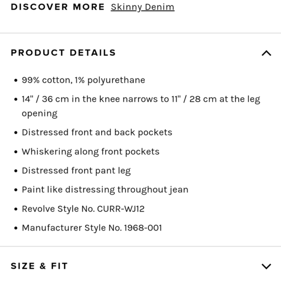 CURRENT/ELLIOTT skinny loved destroy Size 26 - Picture 14 of 14